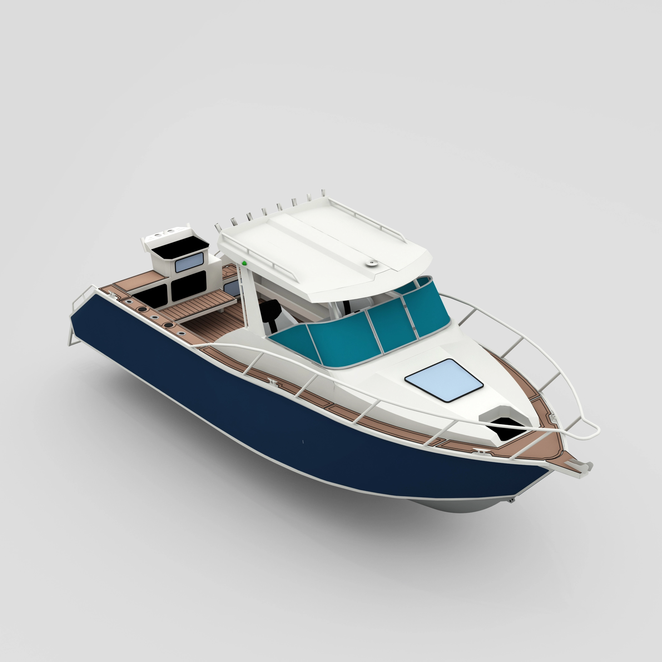 Barco de cabina de aluminio perfisher 750 de aluminio