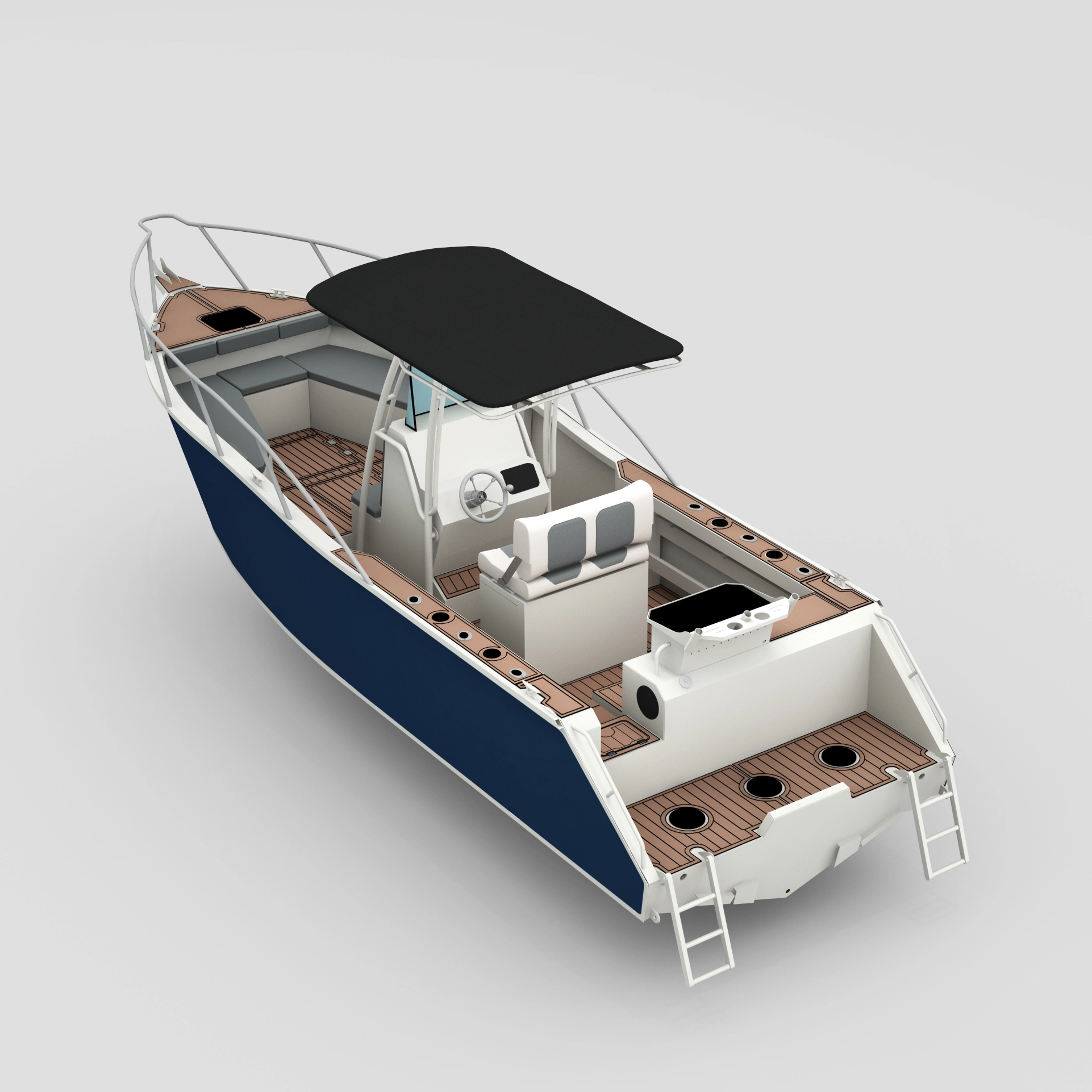 Barco de pesca de consola Center de aluminio Profisher 750