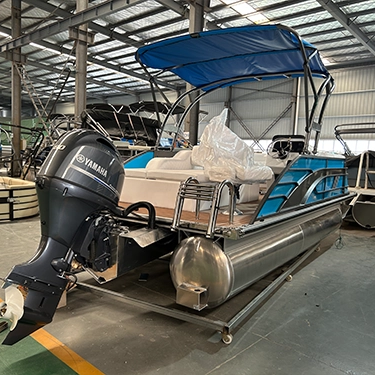 Barco pontón de aluminio de aluminio de Wakeboard de velocidad deportiva de 19 pies con agua deslizante