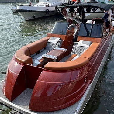 Barco pontón de aluminio de 25 pies