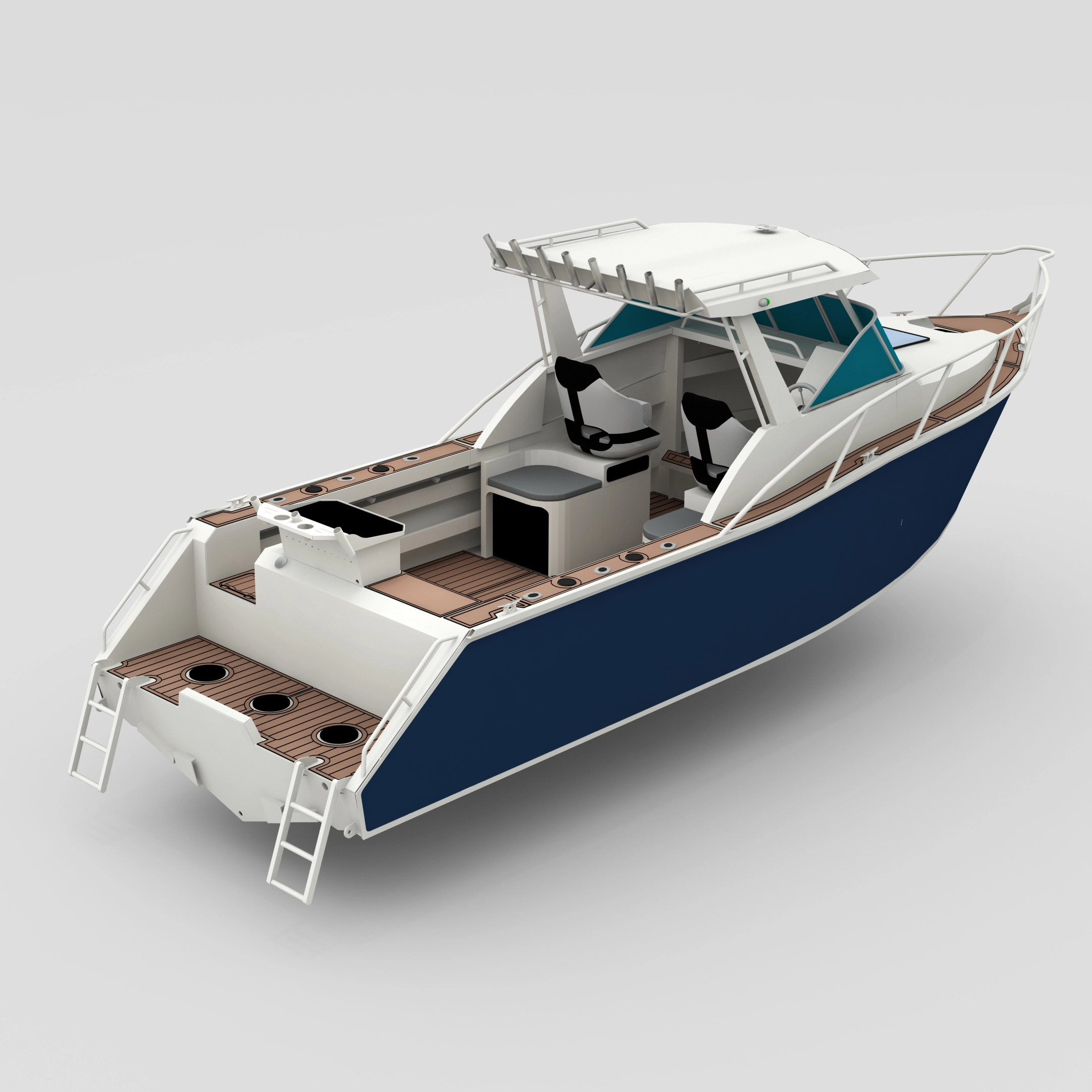 Barco de cabina de aluminio perfisher 750 de aluminio