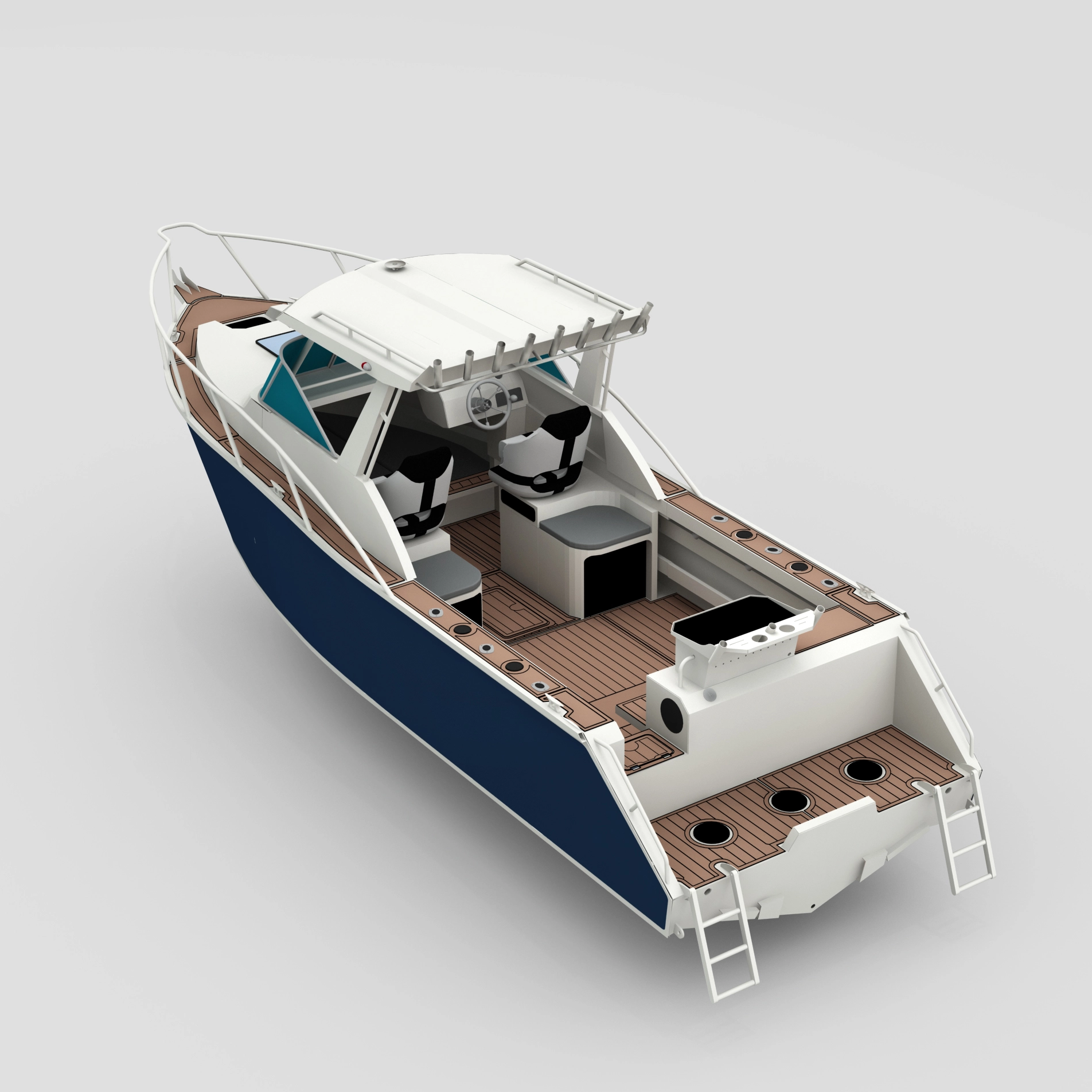 Barco de cabina de aluminio perfisher 750 de aluminio