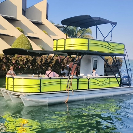 Barco de póntoón de la fiesta familiar de dos pisos de 30 pies