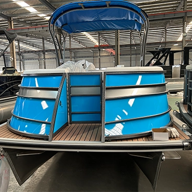Barco pontón de aluminio de aluminio de Wakeboard de velocidad deportiva de 19 pies con agua deslizante