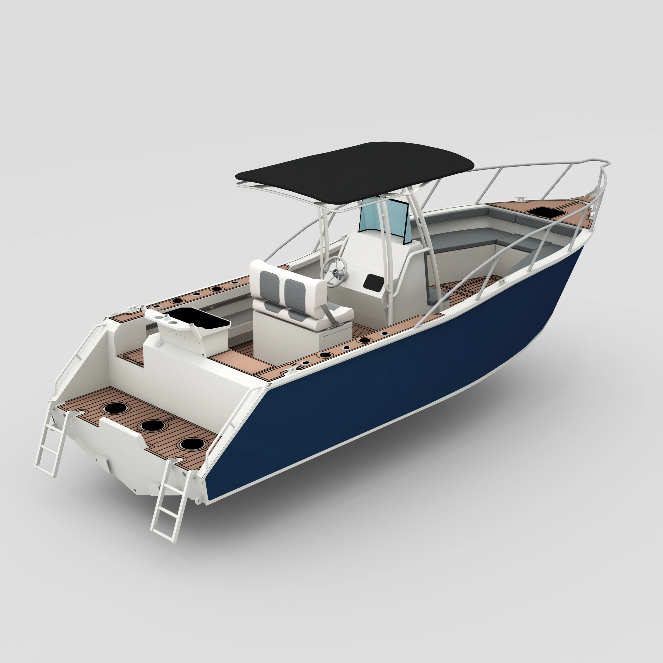 Barco de pesca de consola Center de aluminio Profisher 750
