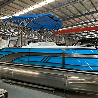 Barco pontón de aluminio de aluminio de Wakeboard de velocidad deportiva de 19 pies con agua deslizante